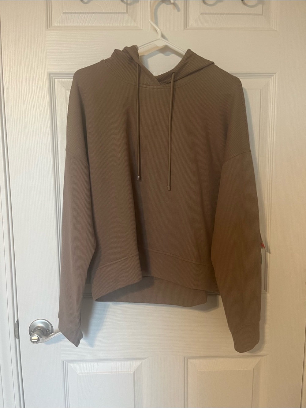 Ribbed Hoodie Sweatshirt in Taupe with matching pants